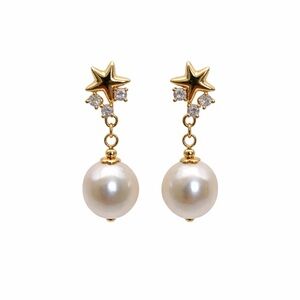S925 Stars & Freshwater Pearl Dangle Earrings